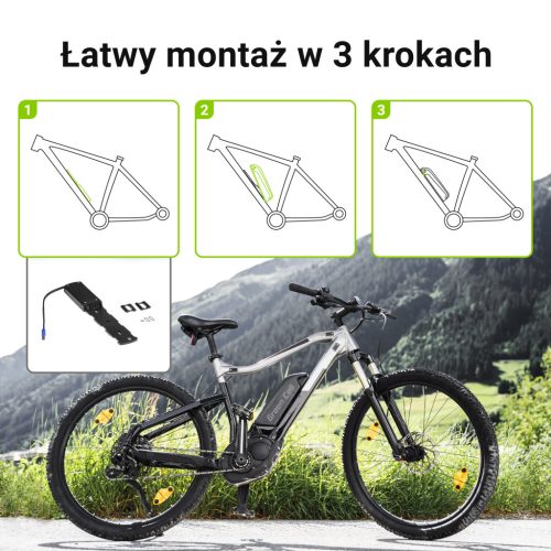 Elektromos kerékpár akkumulátor / akku Down Tube 48V 18Ah 864Wh E-Bike EC5 Samebike és SMLRO kerékpárokhoz EBIKE78STD