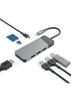   Dokkoló Állomás HUB GC Connect 7in1 (3xUSB-A 3.1 HDMI 4K 60Hz USB-C PD 85W) Apple MacBook M1/M2, Lenovo X1, Asus ZenBook, Dell XPS HUBGC01