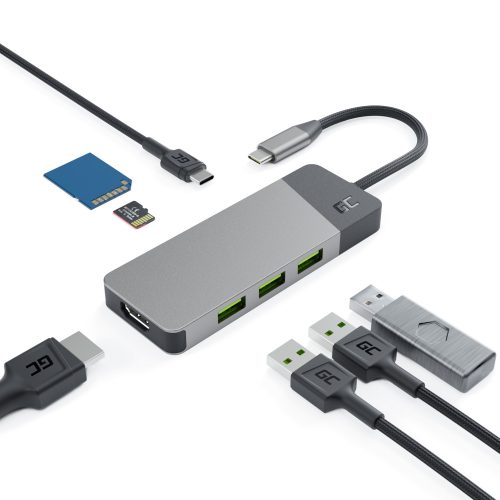 Dokkoló Állomás HUB GC Connect 7in1 (3xUSB-A 3.1 HDMI 4K 60Hz USB-C PD 85W) Apple MacBook M1/M2, Lenovo X1, Asus ZenBook, Dell XPS HUBGC01