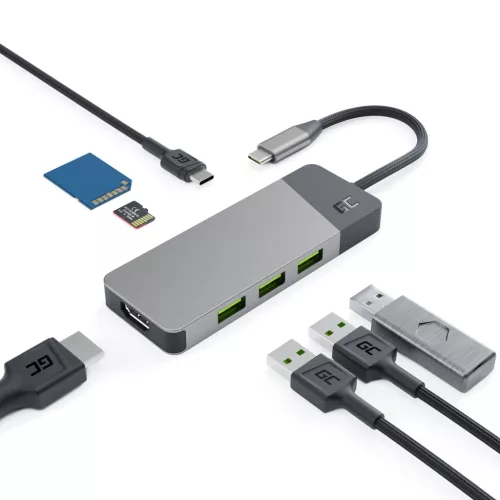 Dokkoló Állomás HUB GC Connect 7in1 (3xUSB-A 3.1 HDMI 4K 60Hz USB-C PD 85W) Apple MacBook M1/M2, Lenovo X1, Asus ZenBook, Dell XPS HUBGC01