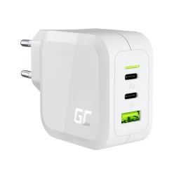   Green Cell GC PowerGaN 65 W Ladegerät (2x USB-C Stromversorgung, 1x USB-A kompatibel mit Quick Charge 3.0) CHARGC08W