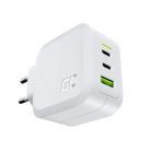 Green Cell GC PowerGaN 65 W töltő (2x USB-C tápellátás, 1x USB-A kompatibilis a Quick Charge 3.0-val) CHARGC08W