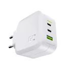 Green Cell GC PowerGaN 65 W Ladegerät (2x USB-C Stromversorgung, 1x USB-A kompatibel mit Quick Charge 3.0) CHARGC08W