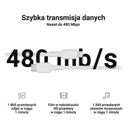 GC Power Stream USB-C - Lightning Cable 100 cm with power supply (Apple MFi Certification) KABGC07W