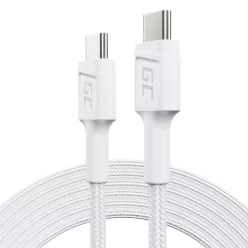   Green Cell weißes USB Kabel GC Power Stream USB-C 200 cm mit Schnellladefunktion, Power Delivery 60W, Ultra Charge, Quick Charge 3.0 KABGC29W