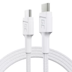   Green Cell weißes USB Kabel GC Power Stream USB-C 120 cm mit Schnellladefunktion, Power Delivery 60W, Ultra Charge, Quick Charge 3.0 KABGC30W