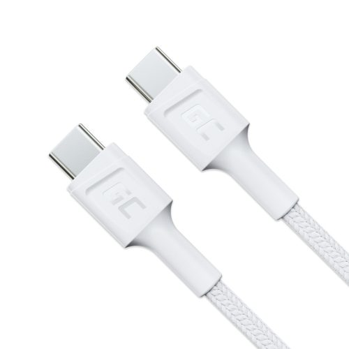 Green Cell white USB Cable GC Power Stream USB-C 120 cm with fast charging function, Power Delivery 60W, Ultra Charge, Quick Charge 3.0 KABGC30W
