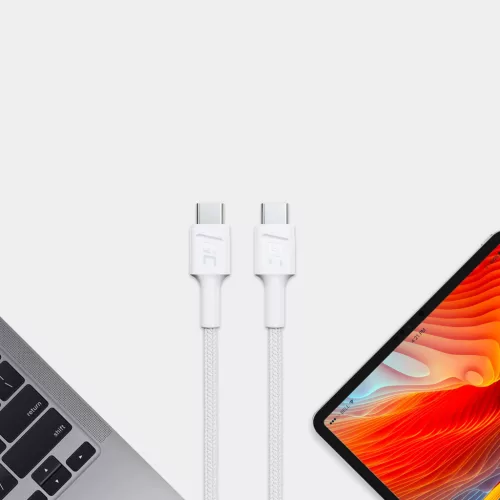 Green Cell weißes USB Kabel GC Power Stream USB-C 120 cm mit Schnellladefunktion, Power Delivery 60W, Ultra Charge, Quick Charge 3.0 KABGC30W