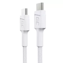   Green Cell weißes USB Kabel GC Power Stream USB-C - 30 cm mit Schnellladefunktion, Power Delivery 60W, Ultra Charge, Quick Charge 3.0 KABGC31W