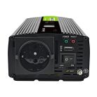 Green Cell Autós Inverter 12V-ról 230V-ra (feszültség növelő) 500W/1000W Tiszta szinuszhullám INVGC12P500LCD személyautóhoz, lakóautóhoz, lakókocsihoz