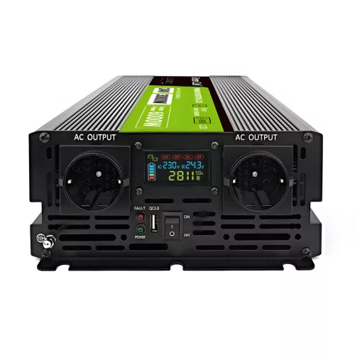 Green Cell Car Inverter 24V to 230V (voltage booster) 3000W/6000W Pure Sine Wave INVGC24P3000LCD for trucks, buses, motorhomes, caravans