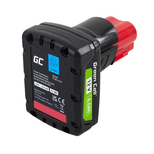 Kéziszerszám akkumulátor / akku Milwaukee M12 12V 6Ah M12 B6 4932451395 PTML12V6