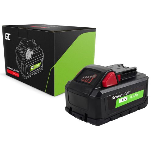 Green Cell akkumulátor Milwaukee M18 18V 8Ah csereakkumulátor M18 HB8 4932471070 modellekhez PTML18V8