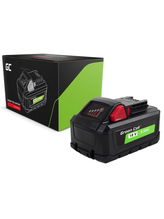 Green Cell akkumulátor Milwaukee M18 18V 8Ah csereakkumulátor M18 HB8 4932471070 modellekhez PTML18V8