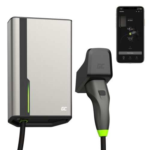 Green Cell GC HabuDen Wallbox 22kW 32A 7,5m kábel Type 2 Smart EV töltőállomás 