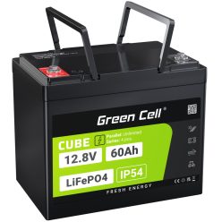   Green Cell CUBE LiFePO4 60Ah 12.8V 768Wh lítium-vas-foszfát akkumulátor elektromos motorokhoz, lakóautóhoz, liftekhez LFPGC12V60AH