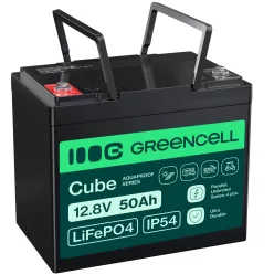  Green Cell CUBE LiFePO4 50Ah 12.8V 640Wh lítium-vas-foszfát akkumulátor lakóautóhoz, golfkocsihoz, szélerőműhöz LFPGC12V50AH