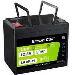   Green Cell CUBE LiFePO4 50Ah 12.8V 640Wh Lithium-Eisenphosphat-Akku für Wohnmobile, Golfwagen, Windkraftanlagen LFPGC12V50AH