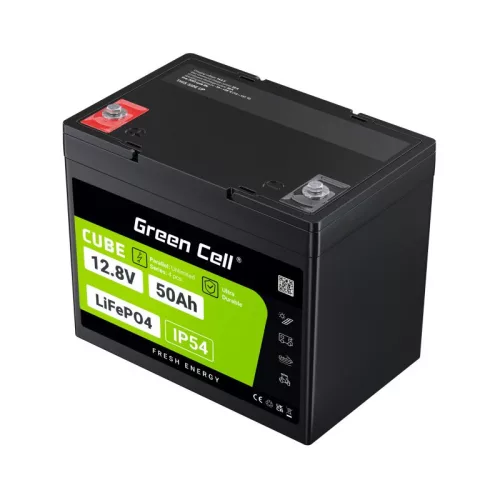 Green Cell CUBE LiFePO4 50Ah 12.8V 640Wh Lithium-Eisenphosphat-Akku für Wohnmobile, Golfwagen, Windkraftanlagen LFPGC12V50AH