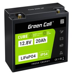   Green Cell CUBE LiFePO4 20Ah 12,8V 256Wh lítium-vas-foszfát akkumulátor traktorokhoz, fűnyírókhoz, elektromos járművekhez LFPGC12V20AH