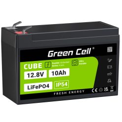   Green Cell CUBE LiFePO4 akkumulátor/akku 10Ah 12.8V 128Wh, áramellátáshoz és vészvilágításhoz, vezérlőpanelekhez LFPGC12V10AH