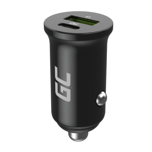 Green Cell Autós töltő 38W GC PowerRide Nano38, USB-C és USB-A porttal, Power Delivery és Ultra Charge gyorstöltéssel CADM-GC-38AC