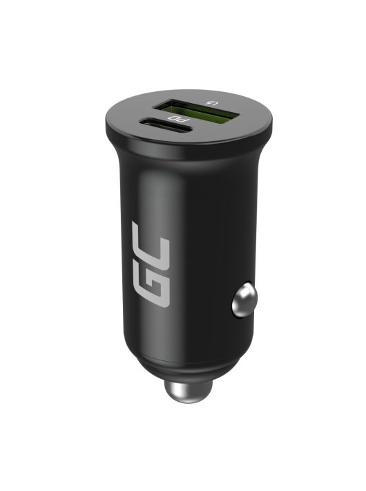 Green Cell Autós töltő 38W GC PowerRide Nano38, USB-C és USB-A porttal, Power Delivery és Ultra Charge gyorstöltéssel CADM-GC-38AC