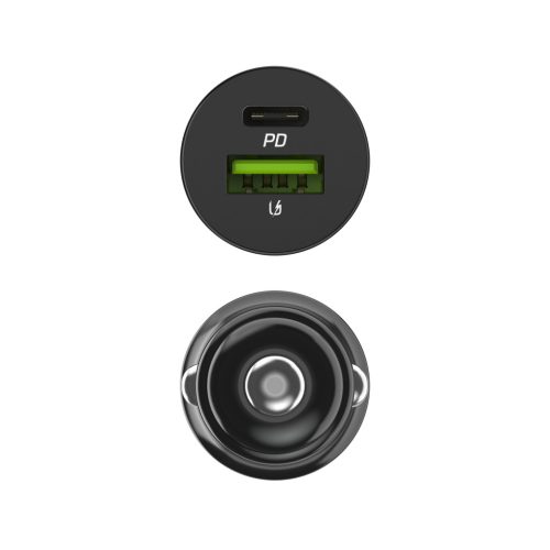 Green Cell Autós töltő 38W GC PowerRide Nano38, USB-C és USB-A porttal, Power Delivery és Ultra Charge gyorstöltéssel CADM-GC-38AC