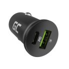 Green Cell Autós töltő 38W GC PowerRide Nano38, USB-C és USB-A porttal, Power Delivery és Ultra Charge gyorstöltéssel CADM-GC-38AC