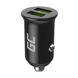   Green Cell Autós töltő 36W GC PowerRide Nano36, 2x USB-A Ultra Charge gyorstöltéssel CADM-GC-36AA