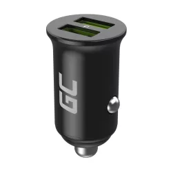   Green Cell Auto-Ladegerät 36W GC PowerRide Nano36, 2x USB-A Ultra Charge Schnellladung CADM-GC-36AA