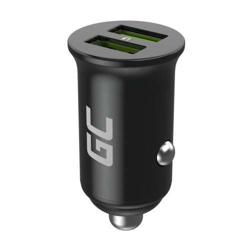 Green Cell Autós töltő 36W GC PowerRide Nano36, 2x USB-A Ultra Charge gyorstöltéssel CADM-GC-36AA