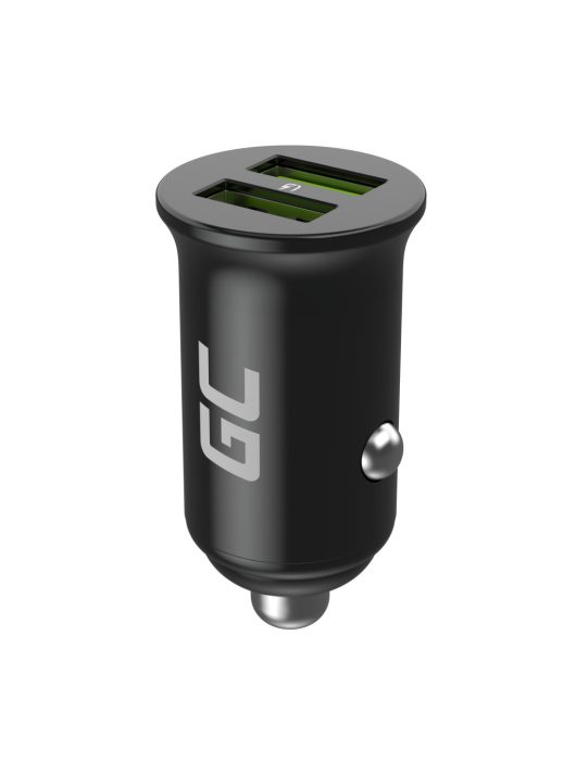 Green Cell Autós töltő 36W GC PowerRide Nano36, 2x USB-A Ultra Charge gyorstöltéssel CADM-GC-36AA