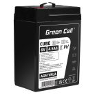 Green Cell CUBE AGM IP54 6V 4Ah VRLA battery with gel deep discharge protection for scooters, lawn mowers, boats, barges, tractors, fishing boats AGM6V4-5AH-J