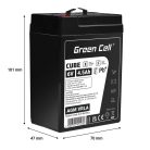 Green Cell CUBE AGM IP54 6V 4Ah VRLA battery with gel deep discharge protection for scooters, lawn mowers, boats, barges, tractors, fishing boats AGM6V4-5AH-J