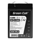 Green Cell CUBE AGM IP54 6V 4Ah VRLA battery with gel deep discharge protection for scooters, lawn mowers, boats, barges, tractors, fishing boats AGM6V4-5AH-J
