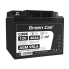 Green Cell CUBE AGM IP54 12V 40Ah VRLA battery with gel deep discharge protection for scooters, lawn mowers, boats, barges, tractors, fishing boats AGM12V40AH-J