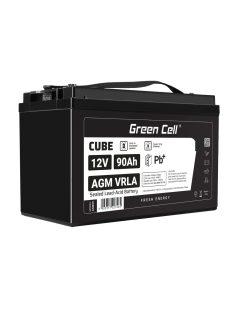   Green Cell CUBE AGM IP54 12V 90Ah VRLA Battery Gel deep cycle scooter mower boat barge mower tractor fishing boat