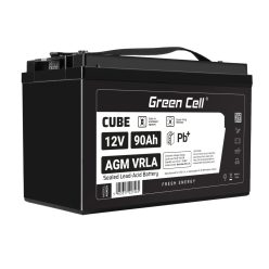   Green Cell CUBE AGM IP54 12V 90Ah VRLA Akku mit Gel-Tiefentladungsschutz für Roller, Rasenmäher, Boote, Barken, Traktoren, Fischerboote AGM12V90AH