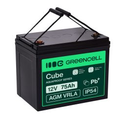   Green Cell CUBE AGM IP54 12V 75Ah VRLA Akku mit Gel-Tiefentladungsschutz für Elektromobil, photovoltaische Systeme, Freizeitakku, Wohnmobil AGM12V75AH-J