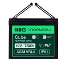 Green Cell CUBE AGM IP54 12V 75Ah VRLA akkumulátor gél mélykisülés elleni védelemmel elektromos kerekesszékhez, fotovoltaikus rendszerekhez, szabadidős akkumulátor, lakóautóhoz AGM12V75AH-J