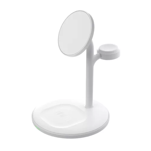 Green Cell MagScape induktive Ladestation 3 in 1 MagSafe für iPhone, Apple Watch, AirPods und andere kabellose Kopfhörer MSST-GC-3IN1-W