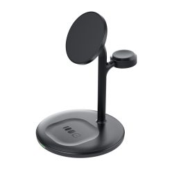   Green Cell MagScape induktív töltőállvány 3 az 1-ben MagSafe iPhone, Apple Watch, AirPods és más vezeték nélküli fejhallgatók számára MSST-GC-3IN1-B