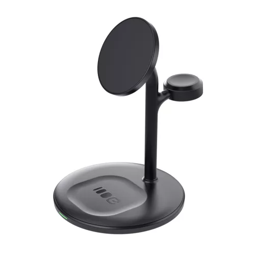 Green Cell MagScape induktive Ladestation 3 in 1 MagSafe für iPhone, Apple Watch, AirPods und andere kabellose Kopfhörer MSST-GC-3IN1-B