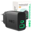 Green Cell PowerSource Duo30 Ladegerät USB/USB-C, schwarz, 30W Power Delivery Netzadapter CHARB-GC-30AC-B