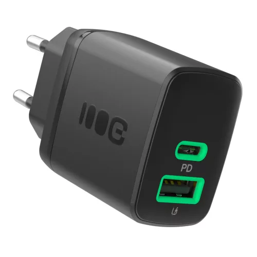 Green Cell PowerSource Duo30 Ladegerät USB/USB-C, schwarz, 30W Power Delivery Netzadapter CHARB-GC-30AC-B