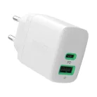 Green Cell PowerSource Duo30 Ladegerät USB/USB-C; weiß; 30W Power Delivery Netzadapter CHARB-GC-30AC-W