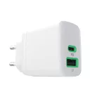Green Cell PowerSource Duo30 Ladegerät USB/USB-C; weiß; 30W Power Delivery Netzadapter CHARB-GC-30AC-W
