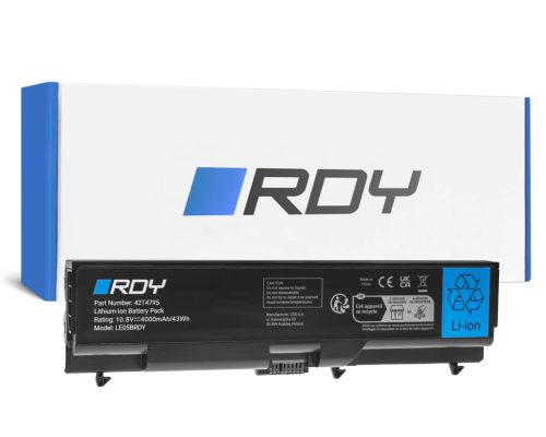 RDY Laptop-Akku 42T4235, 42T4795 für Lenovo ThinkPad L510, L512, L520, SL410, SL510, T410, T410i, T420, T420i, T510, T520, W510, W520 Modelle LE05BRDY