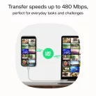 USB-C Kabel 1,2m 100W Green Cell PowerStream Schnellladung PD Leoparden Schwarz KABGC100PS120PB